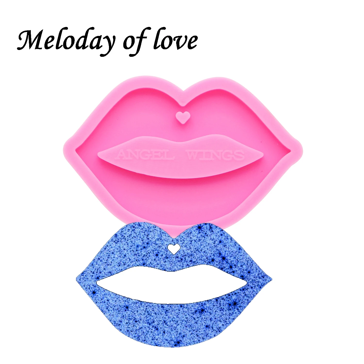 keychains moulds Shiny mouth shape molds for keychain DIY Lips resin keyring decoration jewelry silicone custom mold DY0170