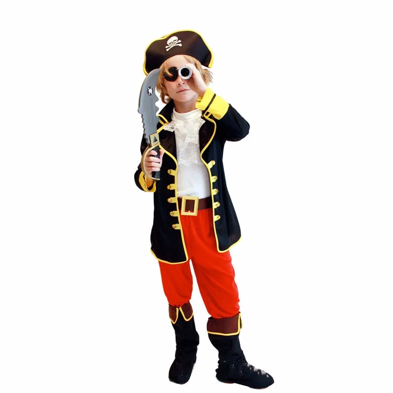 Costume de Pirate pour enfants, Costume de carnaval d'halloween pour garçons, accessoires Cosplay pour filles, robe d'anniversaire