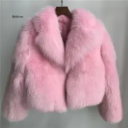 Cappotto invernale corto in pelliccia di volpe sintetica cappotto in pelliccia sintetica di alta qualità cappotto da donna capispalla caldo giacca autunnale cappotto taglie forti