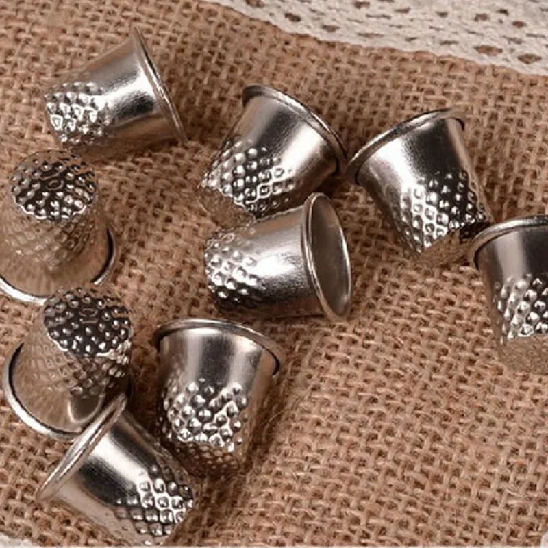 3 Pcs Thimbles Tailor Sewing Tool Silver Metal Grip Finger Shield Protector Pin Needle Handworking Sew Machine Accessory SNO88