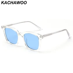Kachawoo male square polarized sunglasses fashion blue yellow big frame sun glasses female birthday gifts high quality Summer