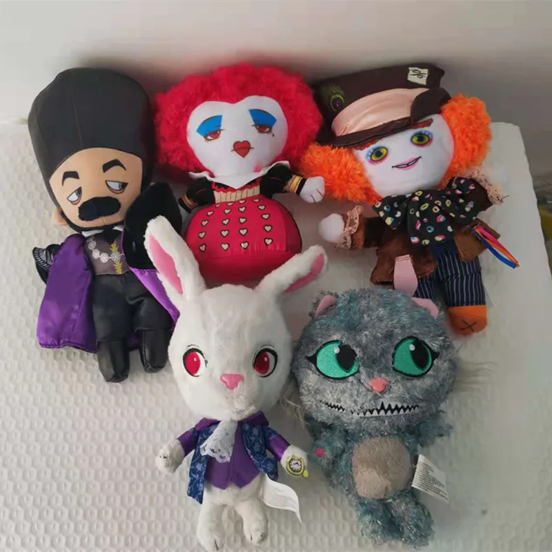 

5ps Alice in Wonderland plush toy Alic & Red Queen & the Cheshire Cat & March hare stuffed toys figure doll doll for child