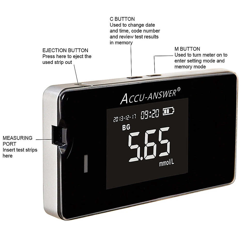 4 in1 Quick Test Cholesterol&Hemoglobin&Uric acid&Blood Glucose Meter glucometer kit Diabetes Gout Monitor&Test Strips&Lancets