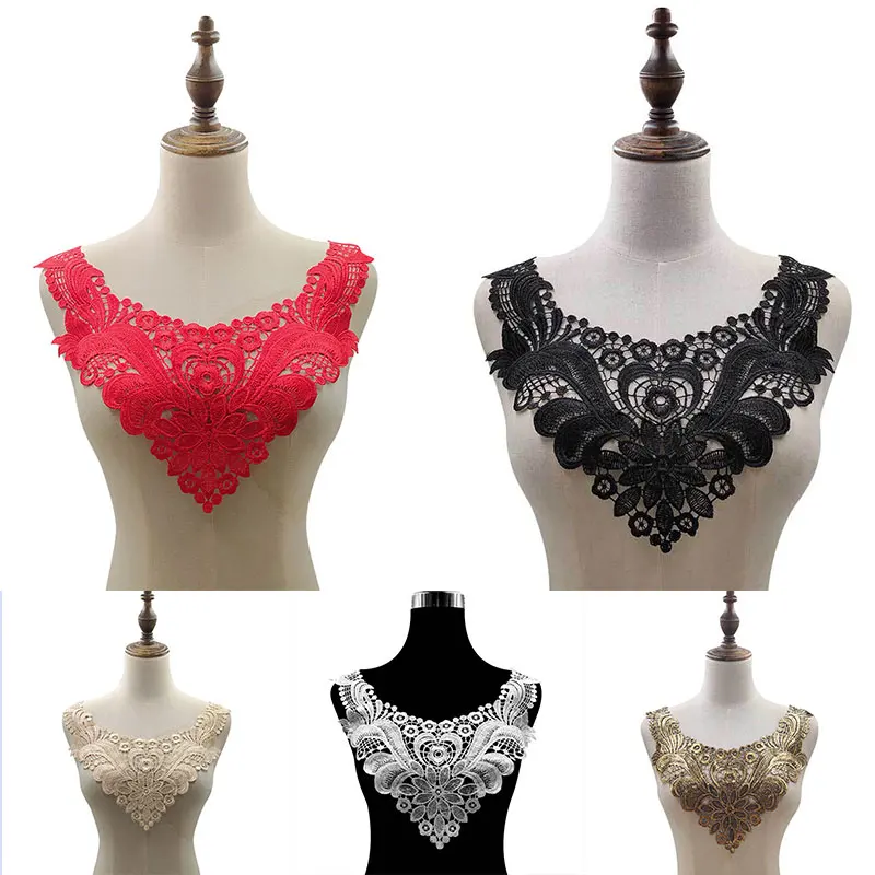 Fashion Fake Collar Lace Neckline Collars Women Neckband Applique Fabric Collarband High Quality False Collar For Lady