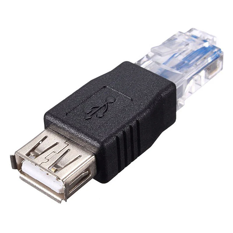 RJ45 maschio a USB femmina adattatore Ethernet connettore spina presa LAN Router di rete C3R5