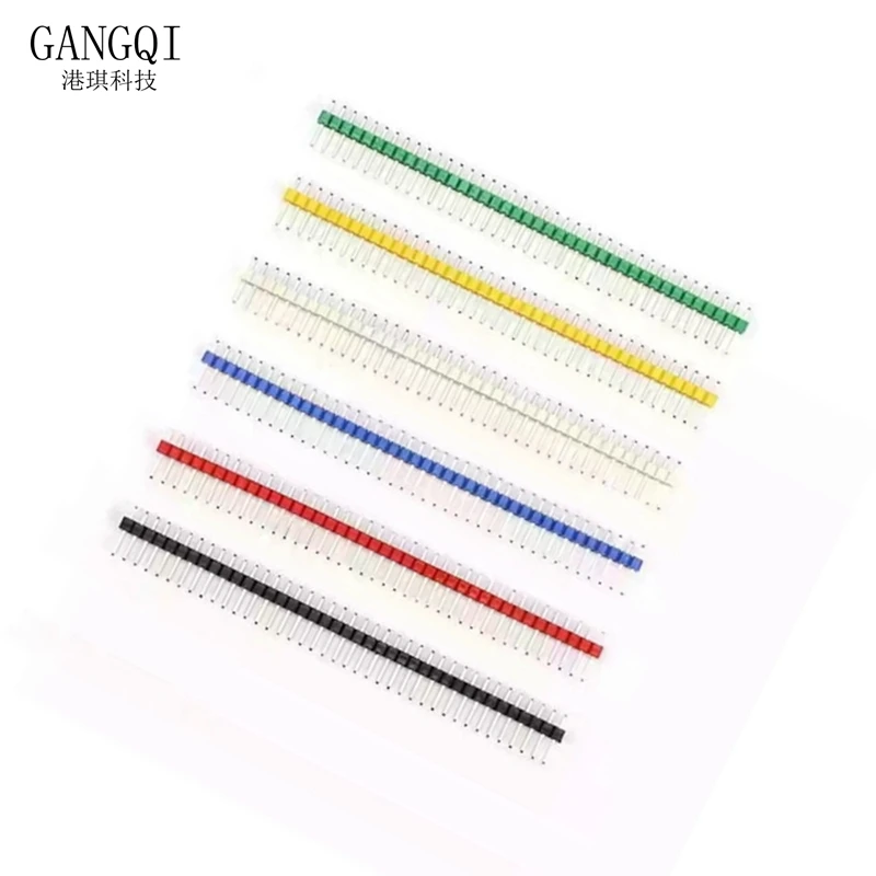 10PCS Rood Blauw Geel Wit Groen Breekbare Pin Header 2.54mm Enkele Dubbele Rij Mannelijke Header Connector Kit PCB strip voor Arduino