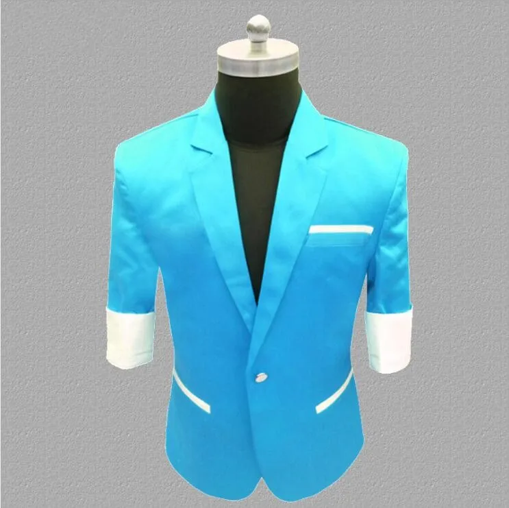 Brand Summer new Men's Short Sleeve Suit Korean Multicolor Trend Men stage Costumes Mens Personalized Fashion Jacket S-5XL