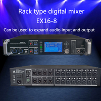 Paulkitson EX16-8 Professional Rack-mounted Digital Audio Mixer 18 Channel  Mixing Console For Stage Performance Audio Expansion