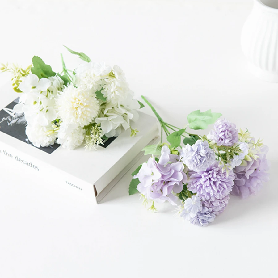 10 Stück 30 cm Künstliche Blumen Seidenhortensien Brautstrauß Partydekoration Heim Garten Hochzeit Esstisch Bunte Arrangements – Detail 11