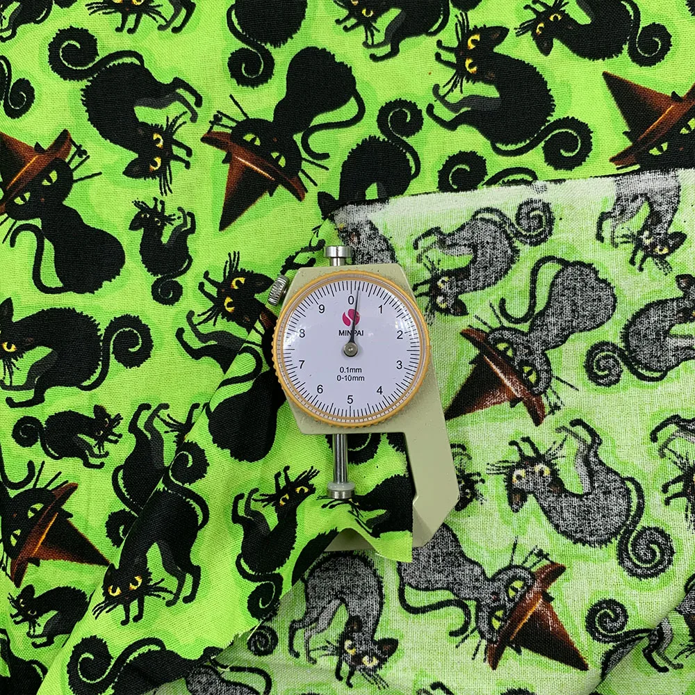 Beautifu 110cm Width 100% Cotton Fabric Sewing Children Clothing Dress Green Halloween Black Cats Printed Fabric Printed  DIY