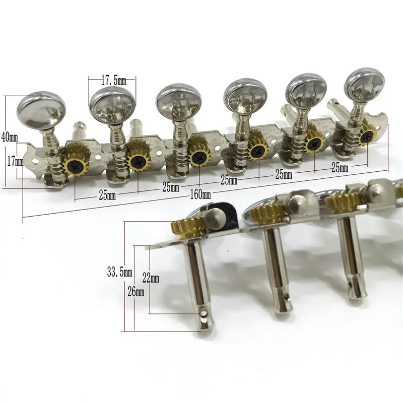 EIN Set 6R6L Chrome String Tuner Tuning Pegs Keys Mechaniken Für 12 Saiten Gitarre Zubehör Teile Mit Runde Taste – Detail 12