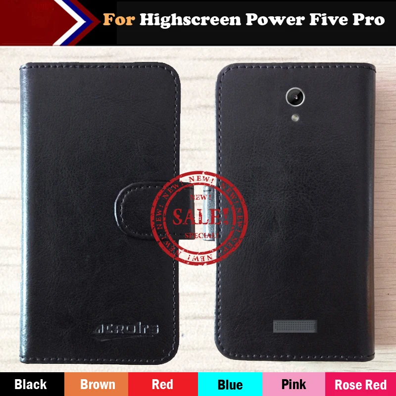 6 Colors Highscreen Power Five Pro Case Flip Leather Fashion Vintage Luxury Multi-Function Phone Cover Card Slots