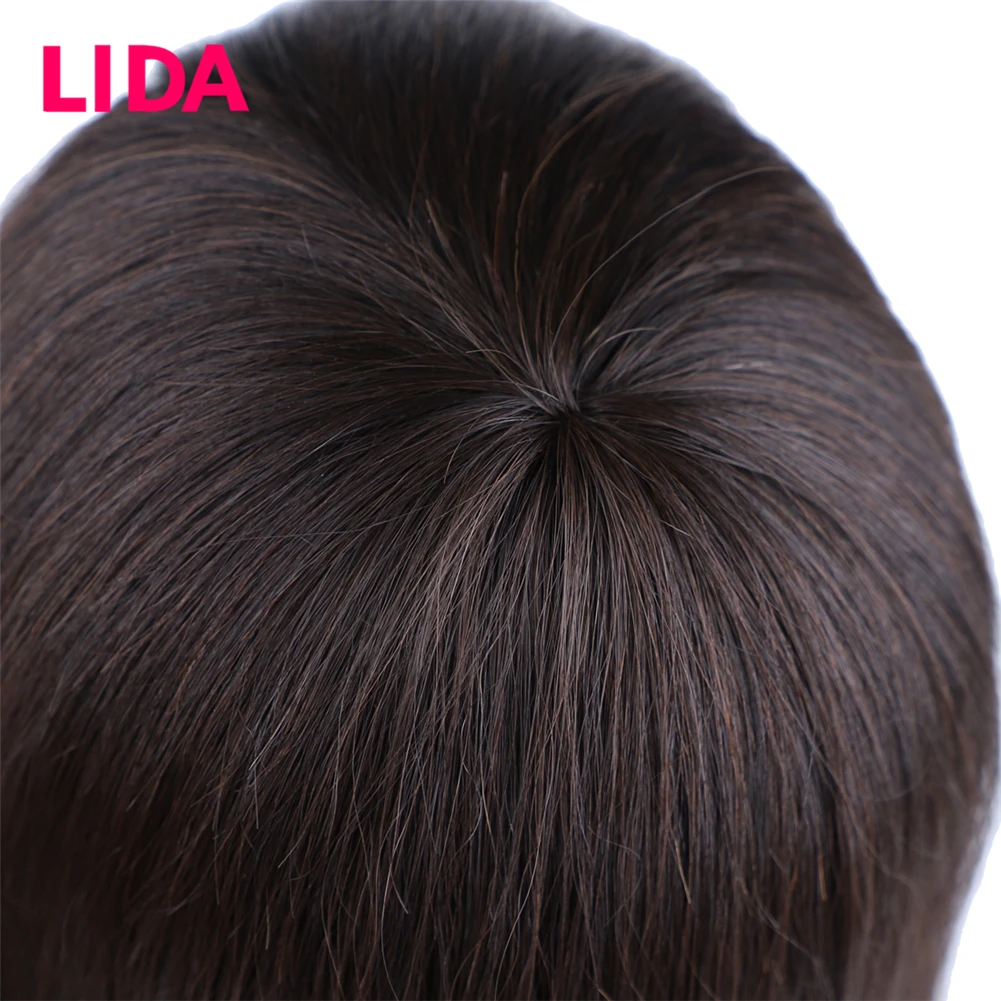 Parrucche per capelli umani Lida Parrucca brasiliana Capelli corti fino alle spalle Parrucca fatta a macchina Remy Densità del 150% per le donne