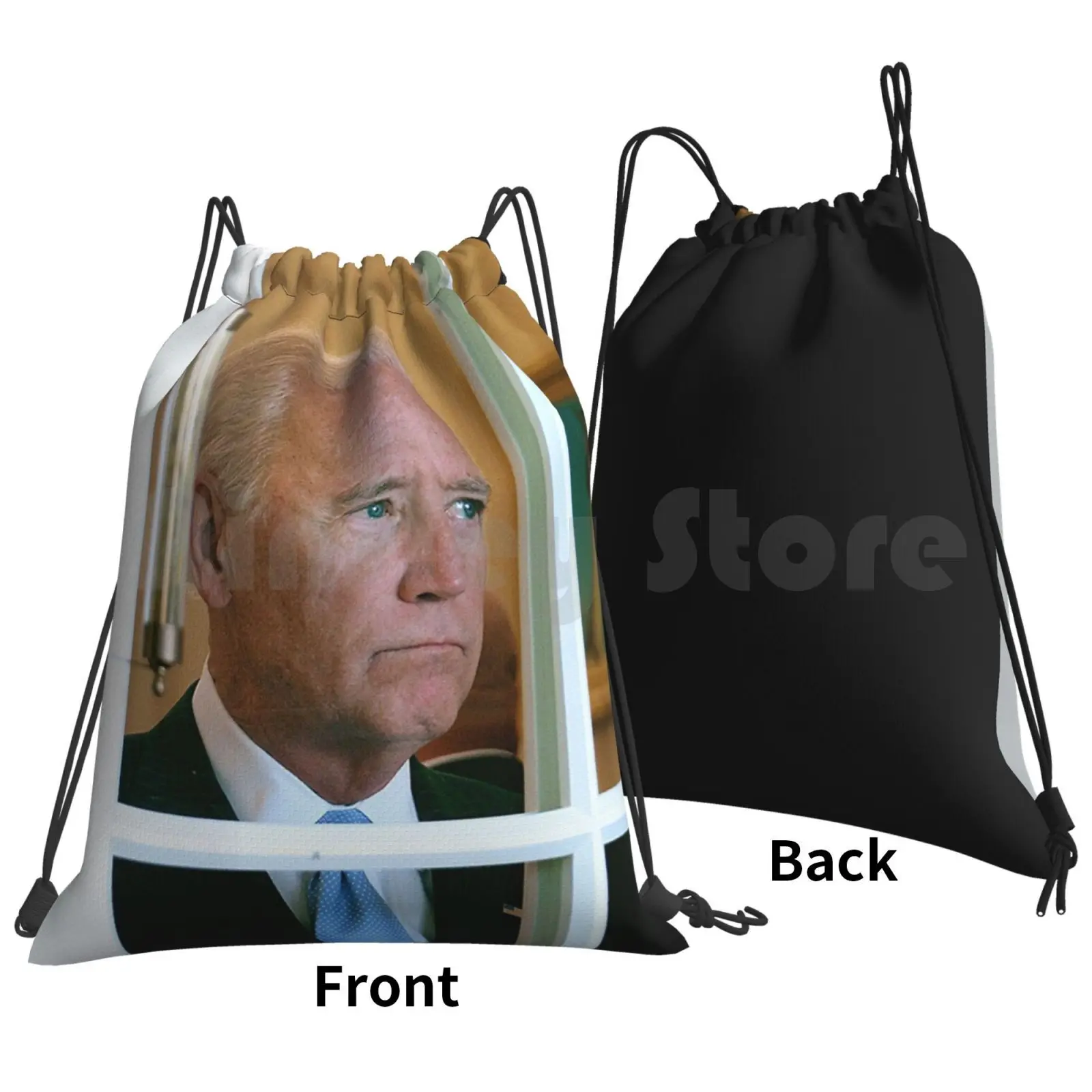 Joe Biden Staring Out Window Backpack Drawstring Bag Riding Climbing Gym Bag Joe Biden Joeseph Biden Uncle Joe Vice