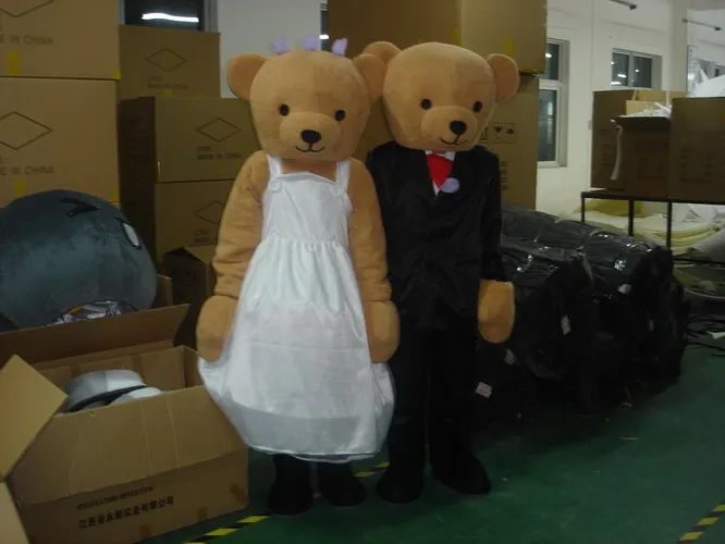 Disfraz de Mascota de oso de boda para adultos, traje de fiesta de cumpleaños, disfraces de Halloween, ropa de Navidad, nueva versión