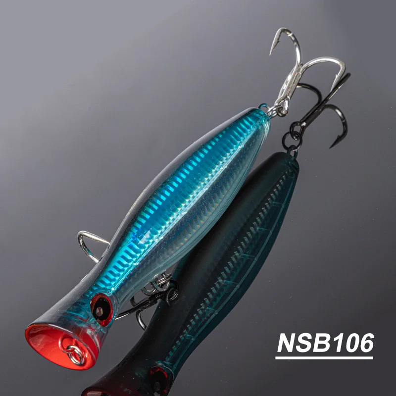 Noeby Popper Angelköder, 12 cm, 43 g, 16 cm, 78 g, 20 cm, 150 g, schwimmender Salzwasser-Wobbler, künstlicher harter Köder für GT-Angelköder