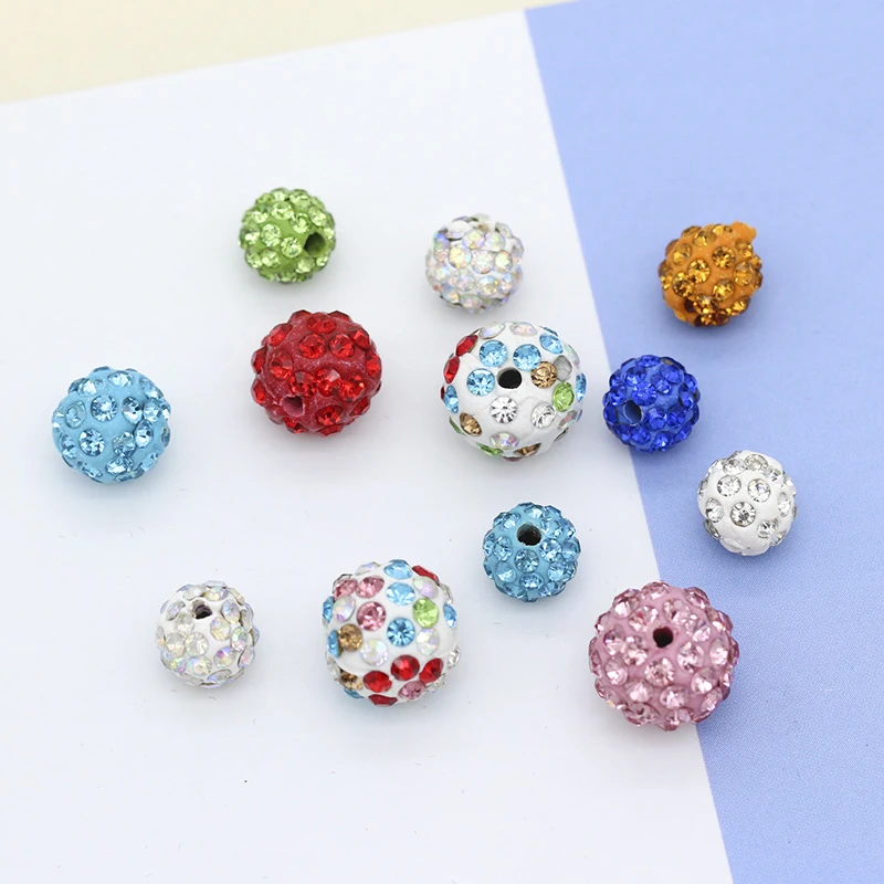 20Pcs 8/10/12mmPave CZ Disco Ball for Jewelry Making Rhinestone Crystal Spacer Beads Bracelet Accessories Kristall Strass Perlen