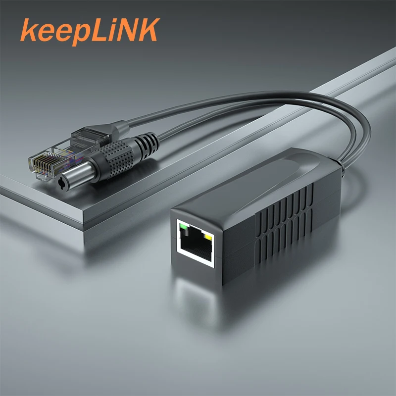 Active PoE Splitter Power Over Ethernet  48V to 12V 2A  DC2.5mm Barrel Jacket for IP Camera  IEEE802.3af/at Compliant