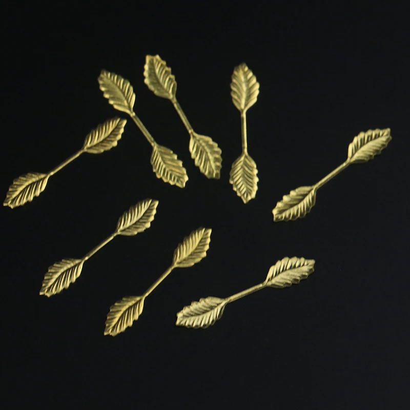 Brass 34.5*6.8*1mm minimalist non-porous leaf hairpin jewelry accessories DIY handmade materials