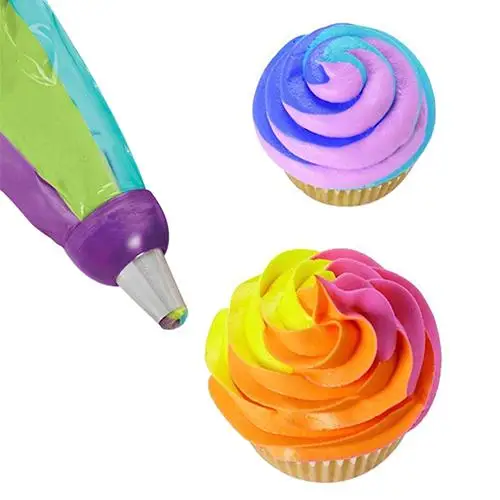 Dessert Decorators NEW Tri-color Cream Nozzle Coupler Icing Piping Bag Converter Cupcake Cake Decorating Tools 3 Color