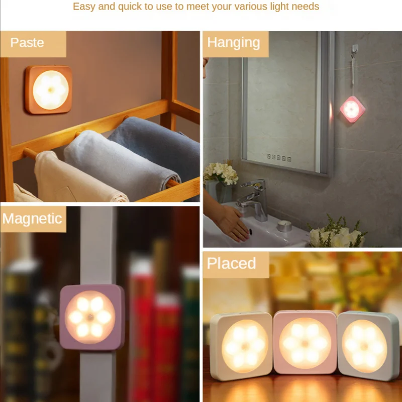 OPPLE Floral Smart Night Lamp, Sensor de Movimento, Magnético, Mini Roupeiro Portátil, Luz LED, Anime Decoração para Casa e Quarto Setup