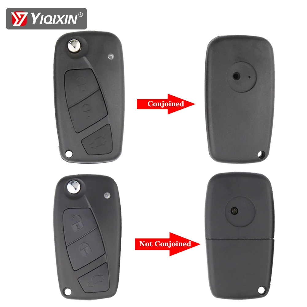 YIQIXIN 3 Buttons Folding Remote Car Cover Key Shell For Fiat Punto 500 Ducato Stilo Panda Idea Doblo Bravo Iveco Uncut Blade