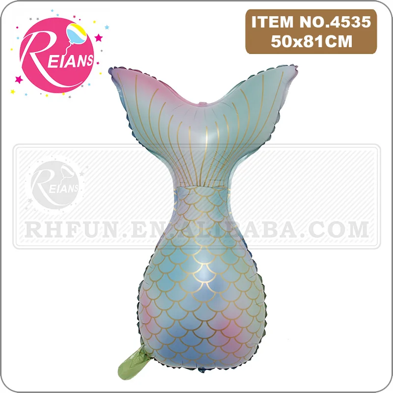 Summer Mermaid Tail Aluminum Foil Balloon Ocean Theme Party Decoration Children Birthday Party Aluminum Foil Balloon Baby Shower