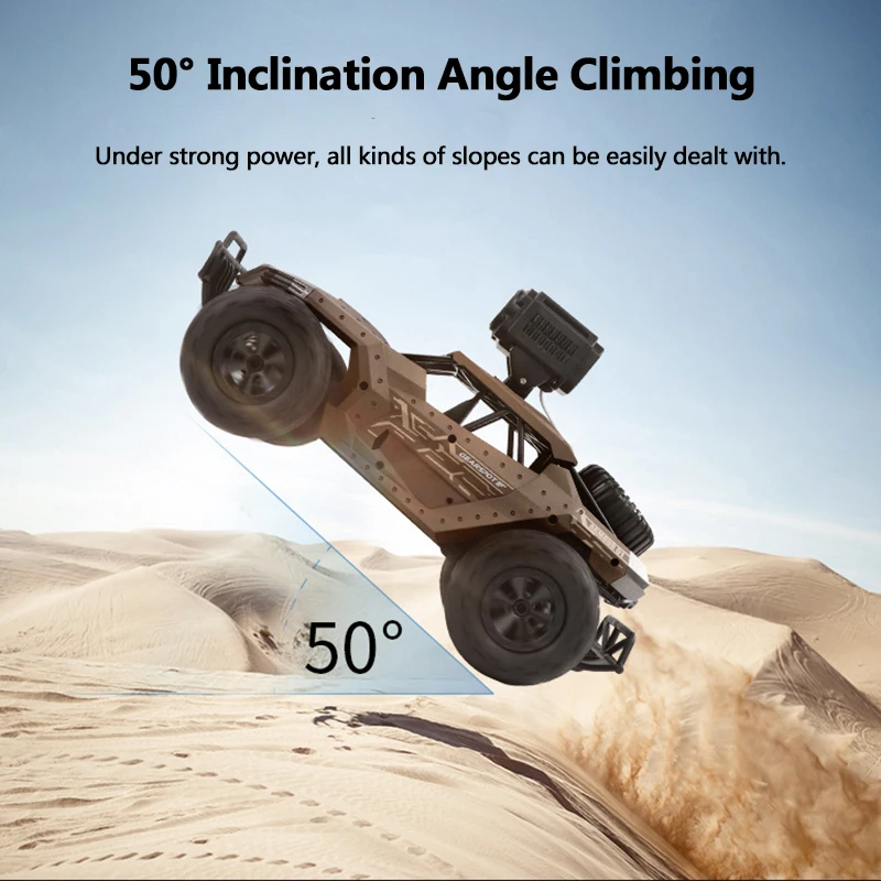 30KM/H 720P HD WiFi FPV 4WD Off-road RC Car Camera Adjustable Independent Suspension 50° Climbing Mobile Control Buggy Model Toy