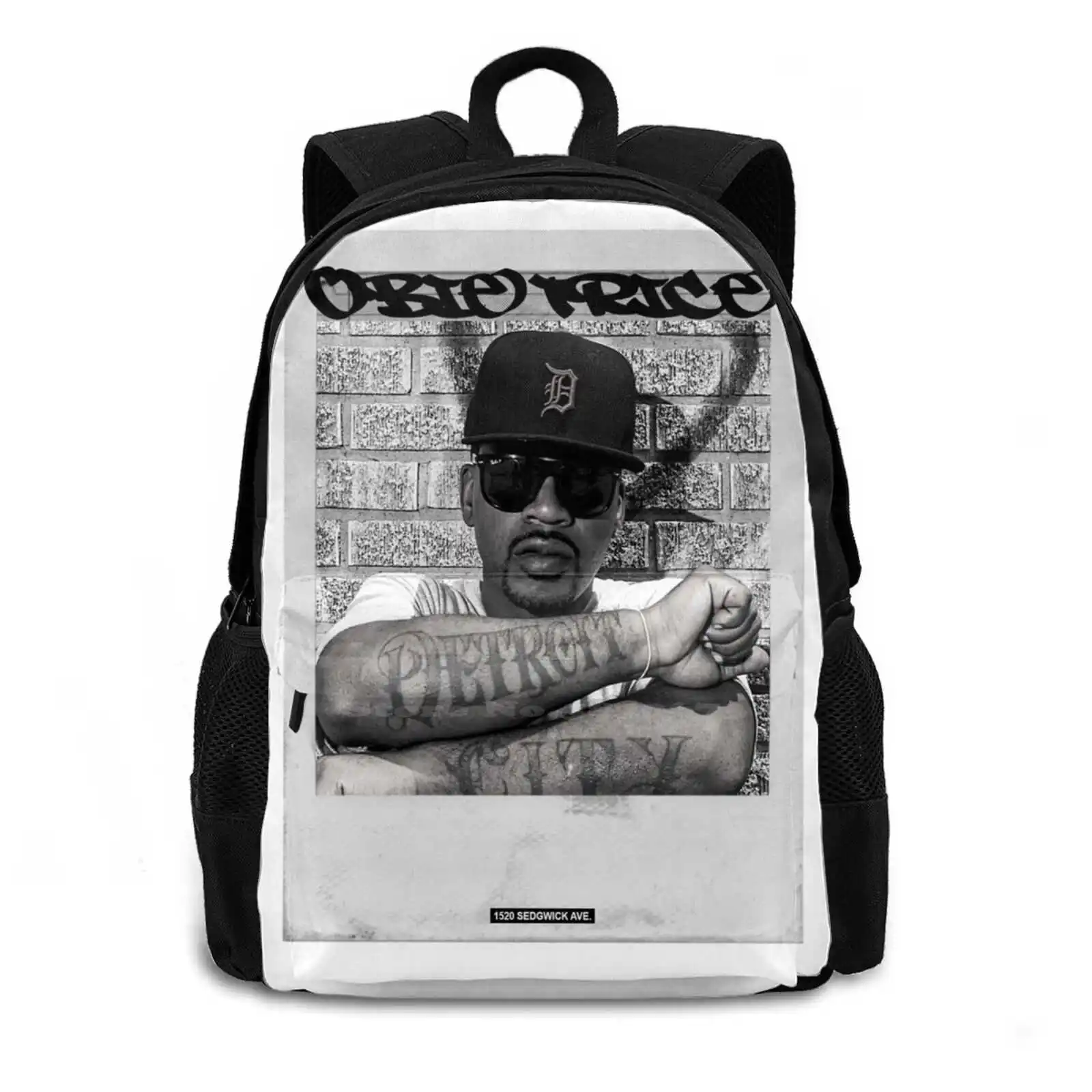 Obie Trice Large Capacity School Backpack Laptop Travel Bags Rap Music Hip Hop R O All Flows Reach Out Rugged Man Music Boom