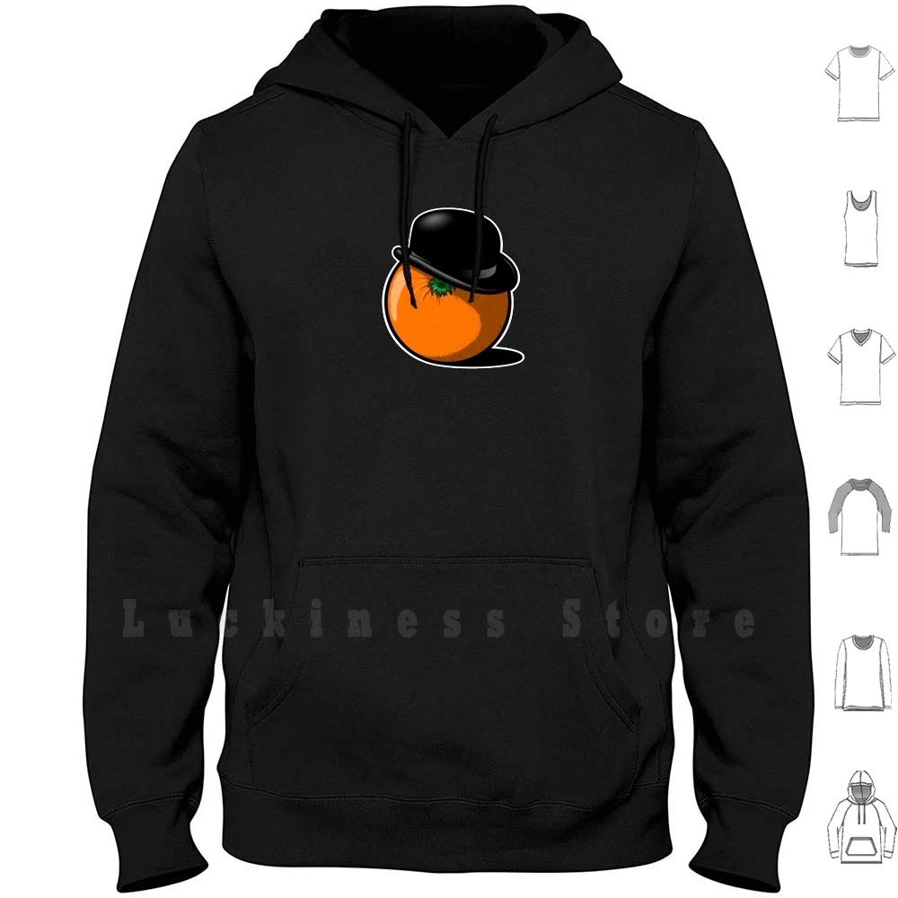 

Alex Deorange Hoodies Long Sleeve Clockwork Orange Movie Film Pop Culture Parody Funny Vector Geek Nerd Humor Fruit Hat