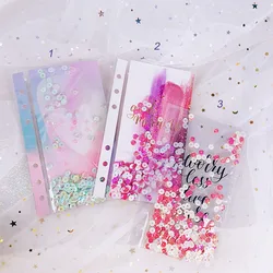 LOVEDOKI A6/A7 Glitter Confetti Shaker Card Spiral Journal Decoration Planner Dividers Diary Notebook Index Separator cards