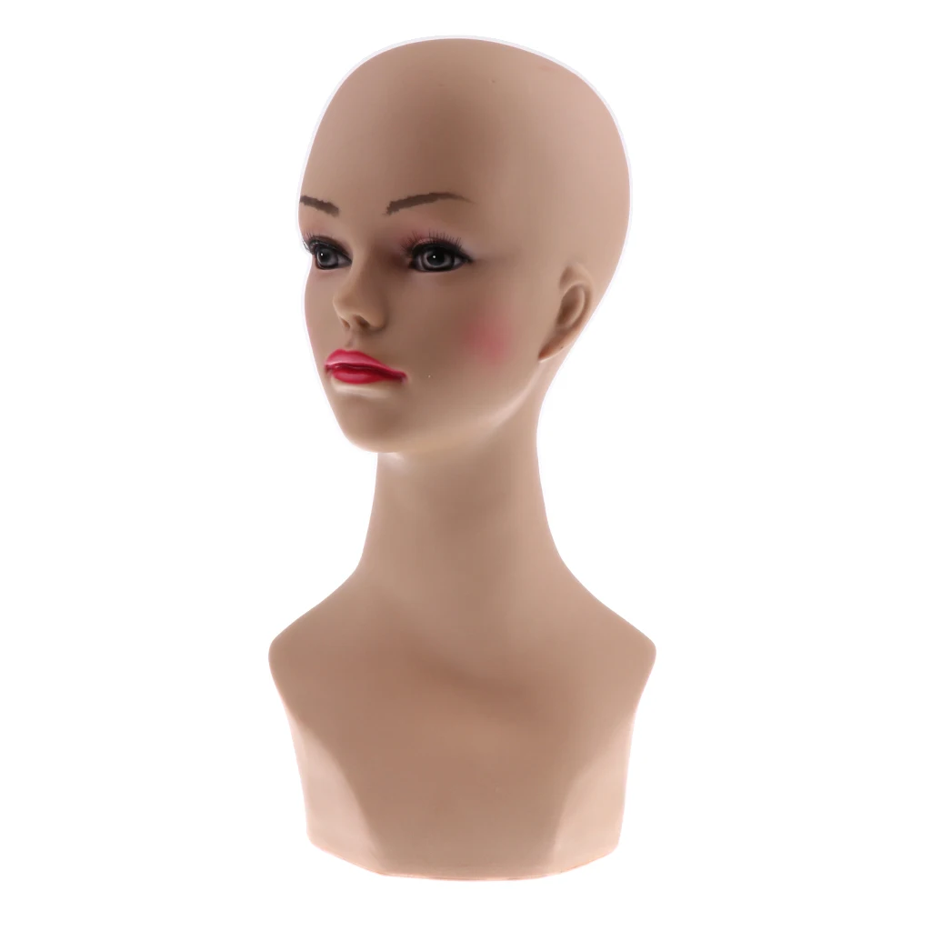 PVC Di Plastica Mannequin Femminile Testa di Manichino Modello per le Parrucche Cappello di Modo Collana Occhiali Sciarpa Banco di mostra Dei Monili Cremagliera