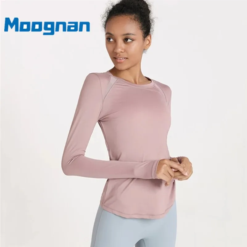 

Jstong Sexy Women Letter Printing Sport Solid Color High Elastic Gym Yoga Top Running Breathable Long Sleeve T-Shirts