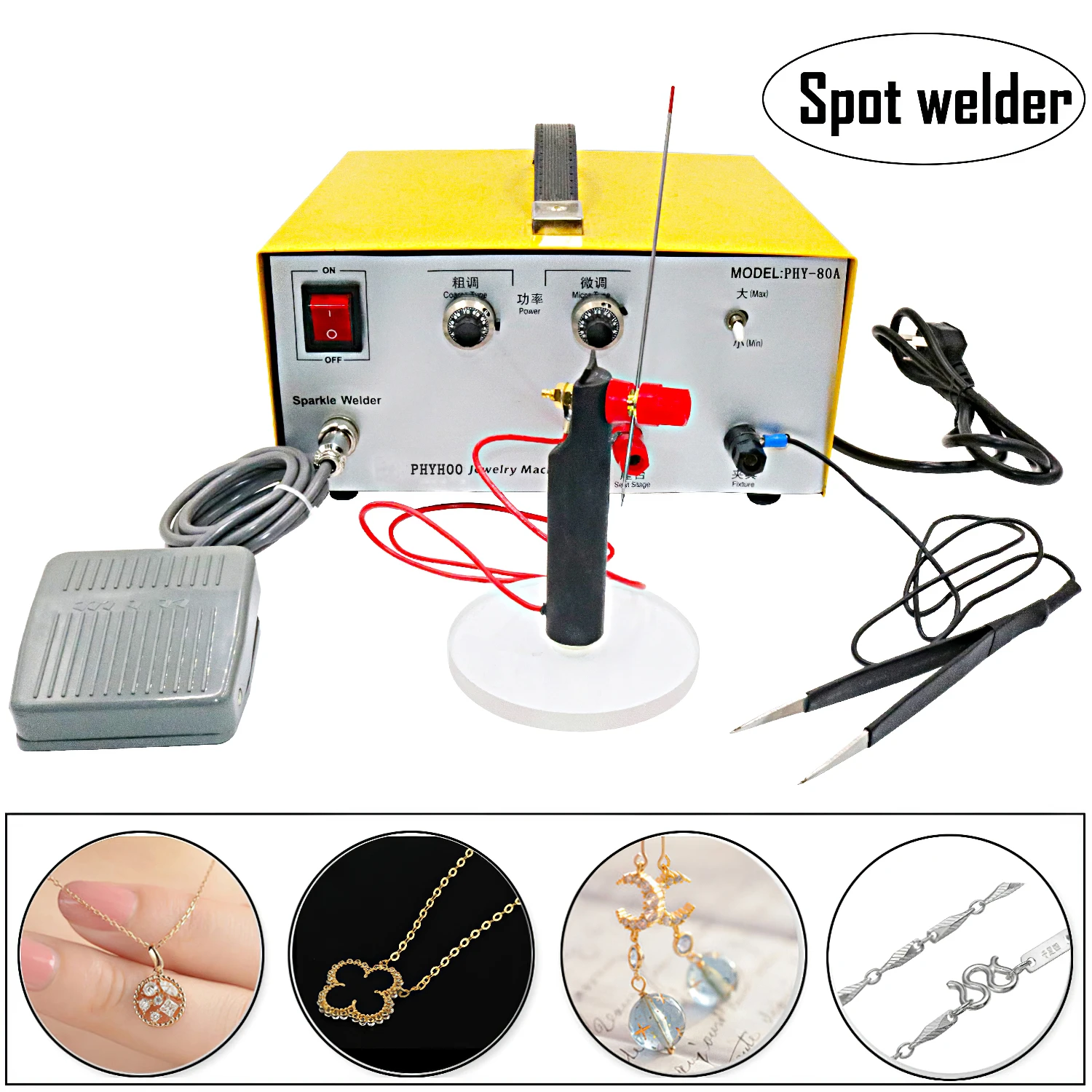 NIUPIKA Spot Welding Machine 80A 500W Hand Held Pulse Gold and Silver Jewelry Making Tools