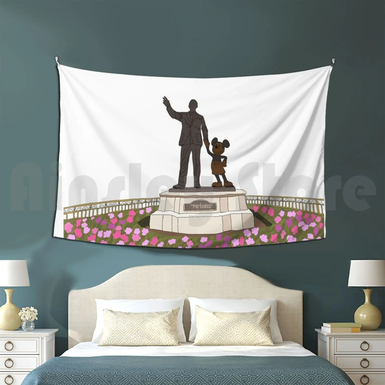 Partners Statue Tapestry Living Room Bedroom World Parks