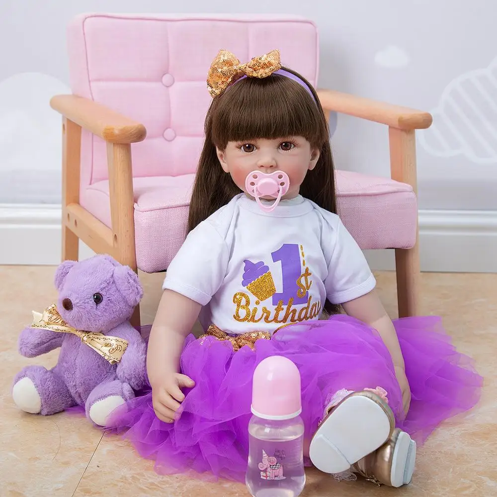 

KEIUMI 24 Inch 2020 New Fashion Reborn Babie Princess Doll Baby Girl Alive Reborn Baby Doll Cloth Body For Christmas Gift