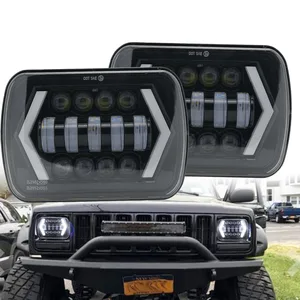 Su geçirmez LED Projektör Far Hi-Lo ışın DRL Jeep Cherokee XJ için, Araba Aksesuarları, 7x6 En çok satan 10 fener-isim - numara 2'dir