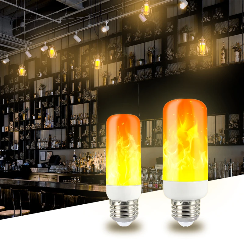 LED Dynamic flame effect light bulb Multiple mode Creative corn lamp Decorative lights For bar hotel restaurant party E27 E14