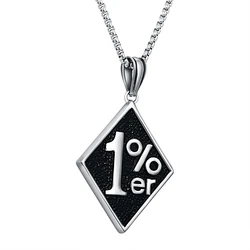 Vintage Casting Punk Outlaw 1% er Pendant Necklace Motorcycle Stainless Steel Biker Chain Necklace Jewelry for Man Women