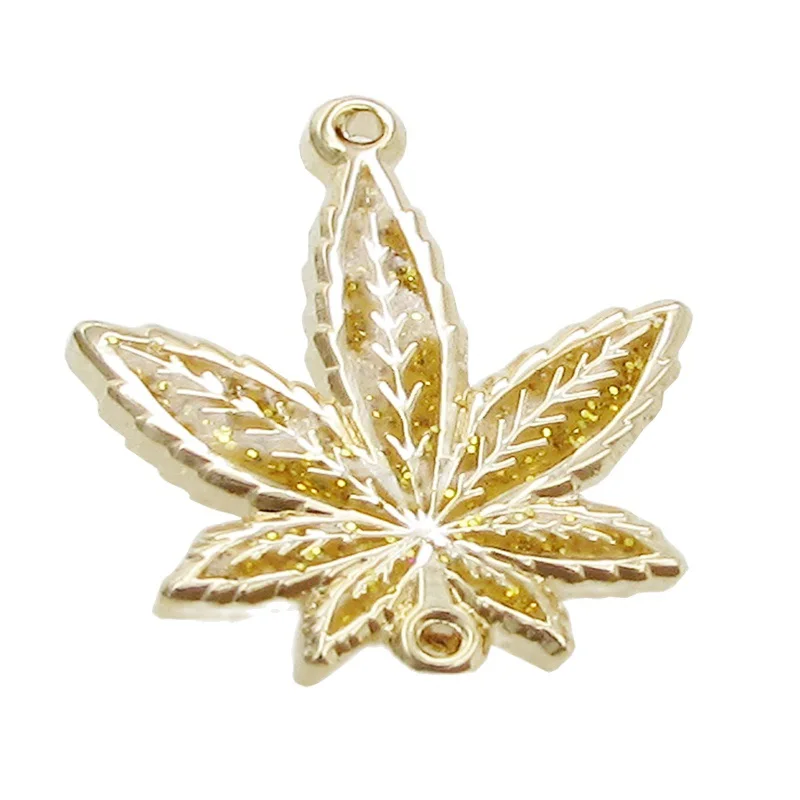 Customized Maple Leaf Glitter Pin with Backing Card, Enamel Zinc Alloy, Soft Enamel, Cool, Gold, Wholesale Manufacturer