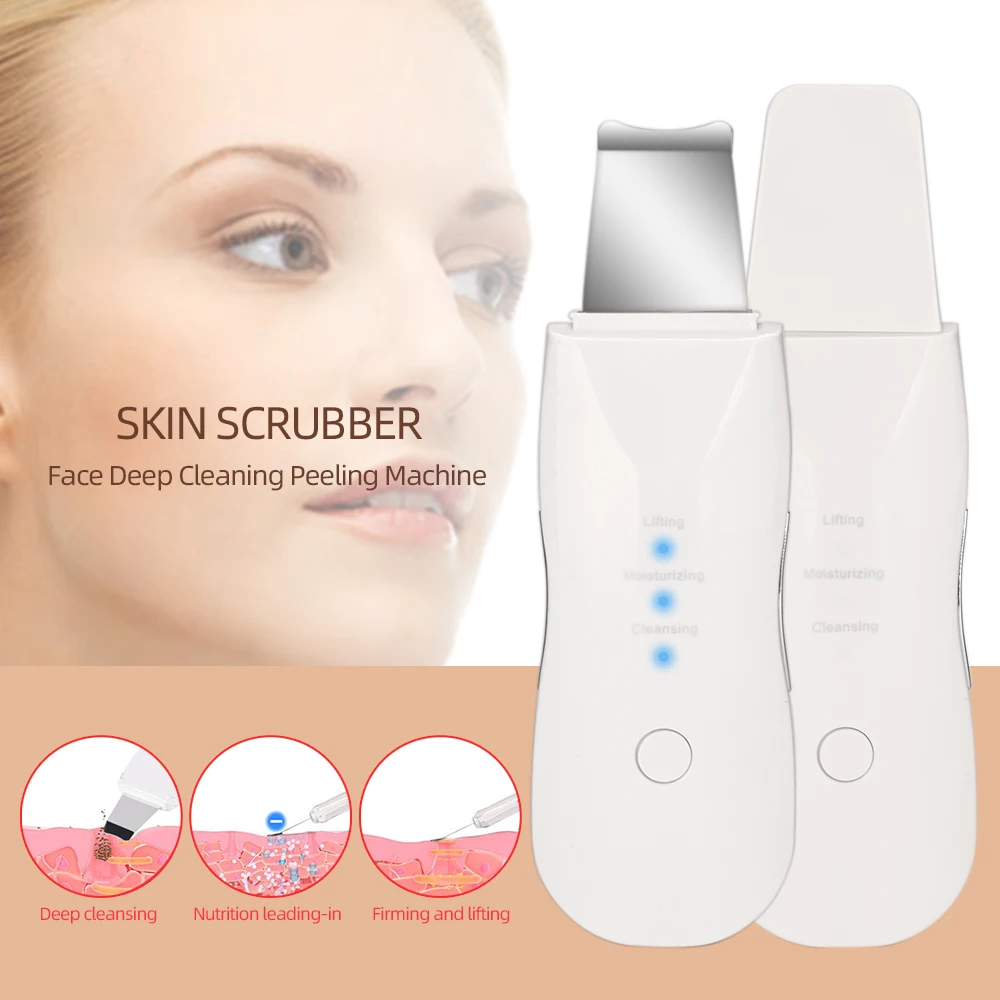 Vibrating Deep Face Cleaner Machine Skin Scrubber Remove Dirt Blackhead Grease and Makeup Dirt Facial Whitening Lifting Tools