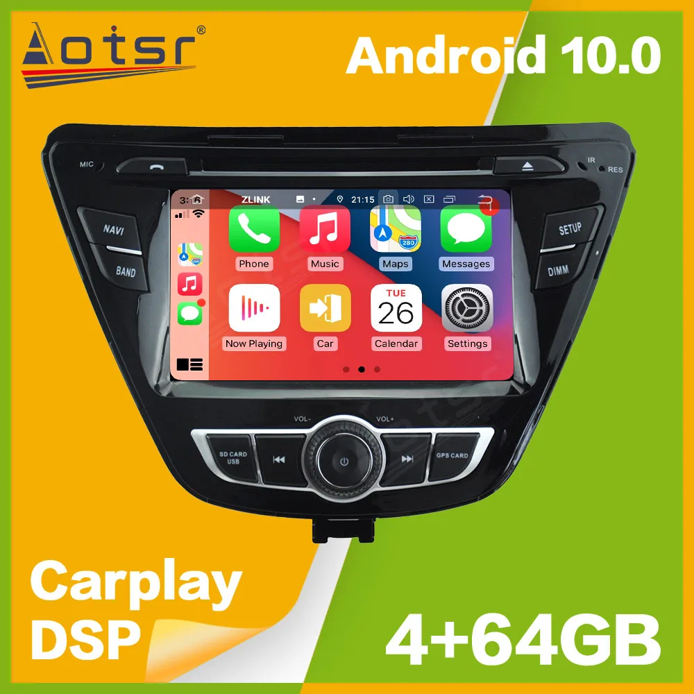 DSP Android 10 PX5/PX6 Автомобильный GPS-навигатор для Hyundai Elantra 2014+, авторадио, аудио, стерео, мультимедийный плеер, головное устройство Carplay
