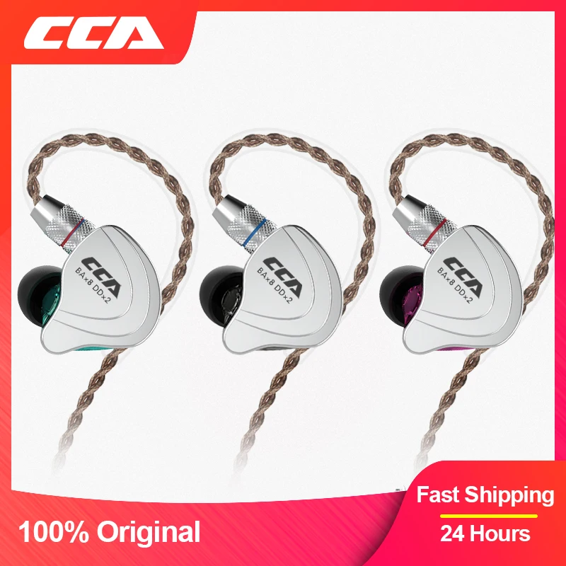 CCA-auriculares internos híbridos C10 4ba + 1dd, cascos Hifi para Dj, Monito, para correr, deportivos, con 5 unidades de accionamiento, con cancelación de ruido, C12