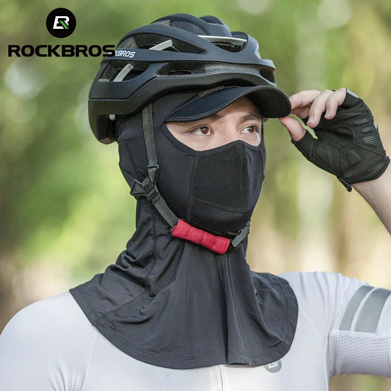 ROCKBROS Bicycle Face Masks Spring Summer Ice Silk Mask Fishing Bandana Running Sport Bike Face Mask Sun Portection Hat