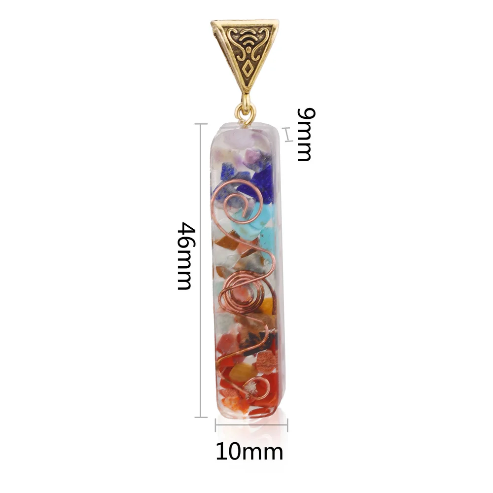 Retro Reiki Healing Energy Crystal Charm Pendants Natural Stone for Yoga Meditation Spiritual 7 Chakra DIY Jewelry Neckalce