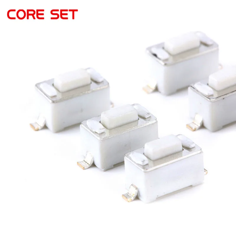 100PCS 3X6X4.3MM Micro Switch White Button Tactile Tact Push Switch 3*6*4.3MM SMD