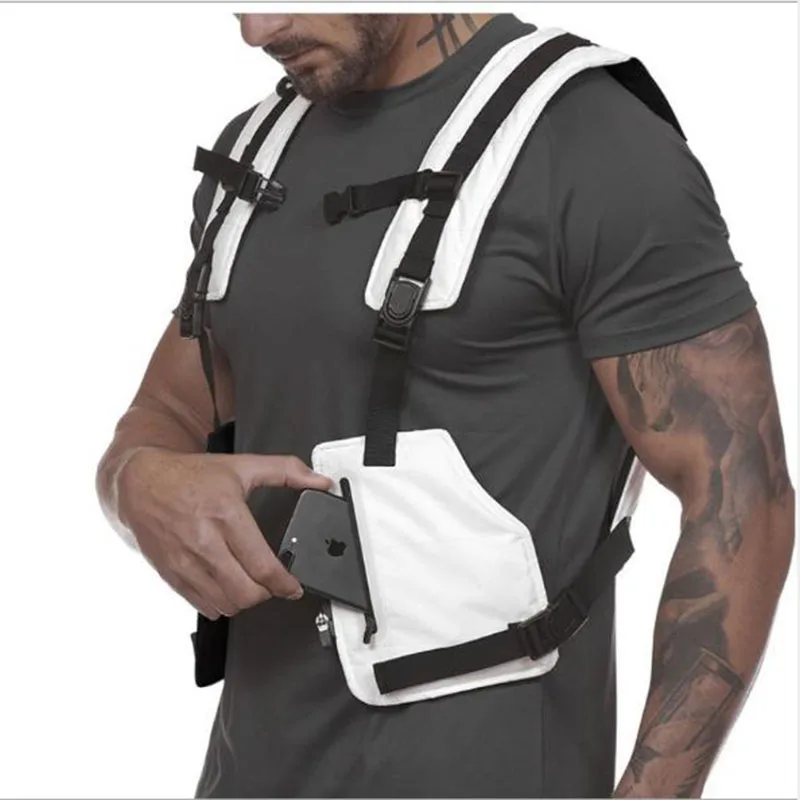 Military Tactical Chest Rig Vest Streetwear Hip Hop Running Cycling Vest Men Harness Outdoor Sports Fitness Waist Pack Chest Bag