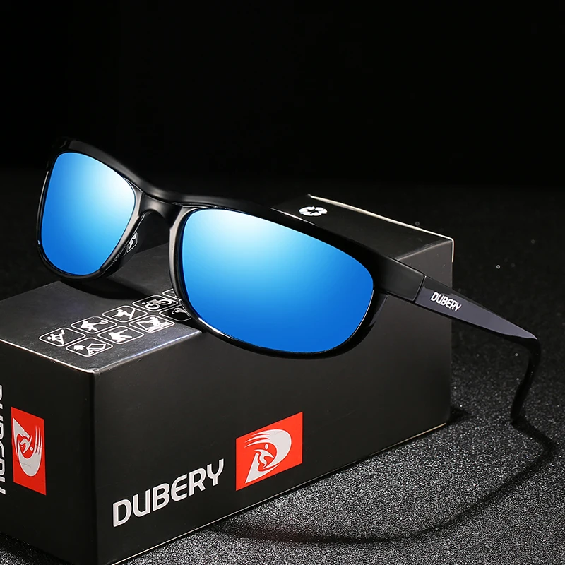 DUBERY Vintage Sunglasses Polarized Men's Sun Glasses For Men UV400 Shades Driving Black Square Oculos Male 10 Colors Model 2027