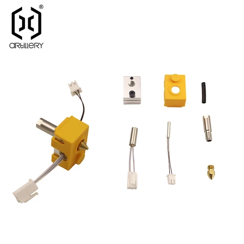 Imagen 1 del producto Piezas de repuesto para impresora Artillery Hornet Repuestos, cabezal extrusor Hotend, boquilla, termistor, varilla calefactora, bloque calefactor y funda de silicona