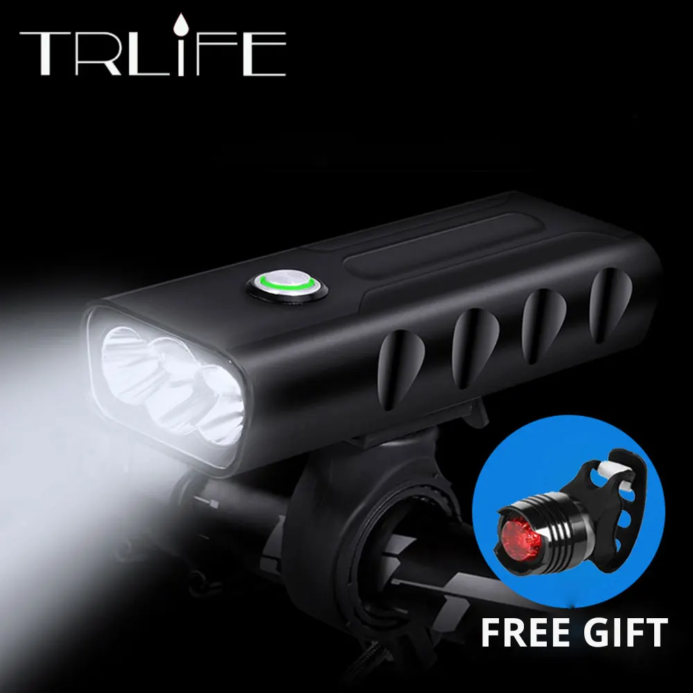 Powerful LED Flashlight T6/L2 Bicycle Light USB Rechargeable Front Cycling Bike Lamps 3Mode Built in Battery with Taillight Gift